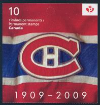 Montreal Canadians Centenary Booklet of 10 Stamps Canada, 2009